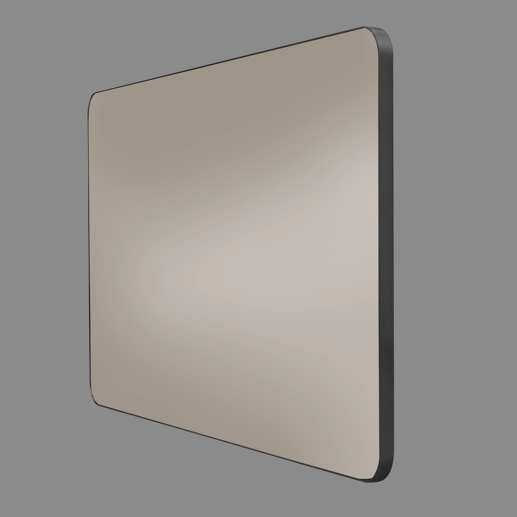 Product cut out image of the hib. Trim Curve 1200mm x 700mm Black Bathroom Mirror